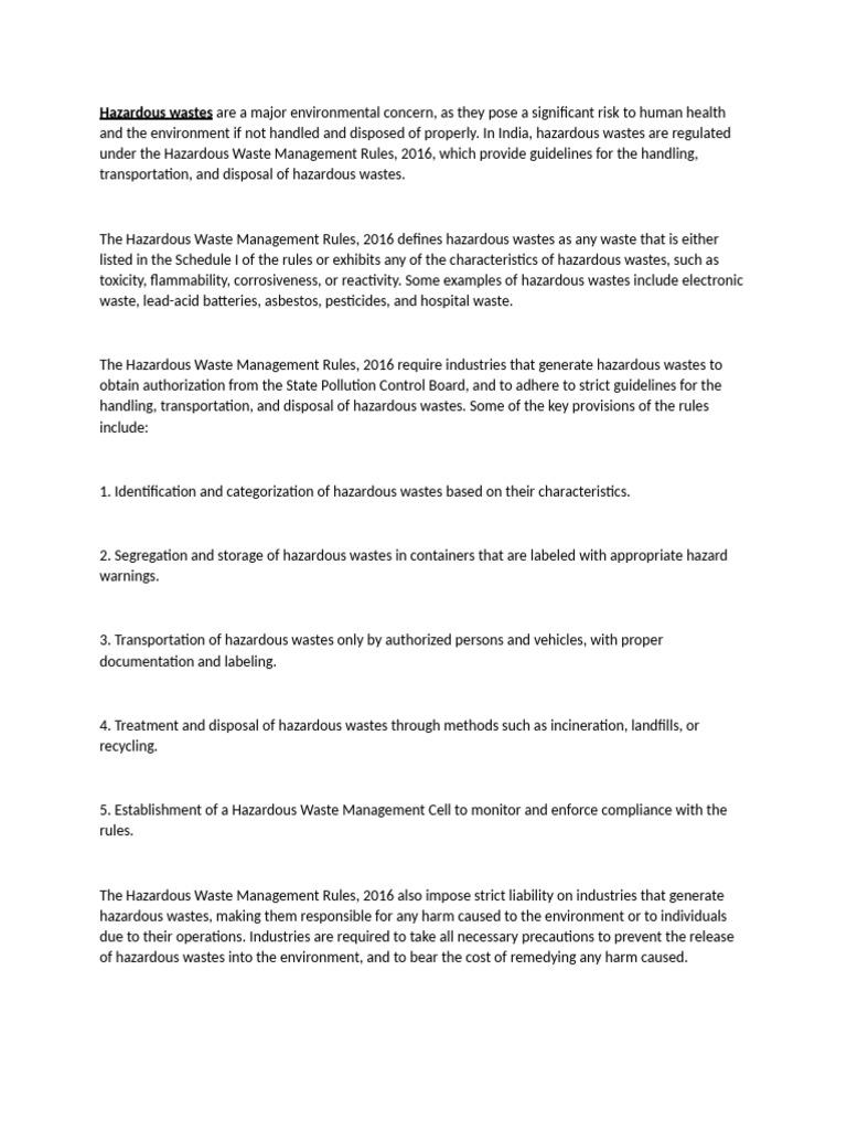 Hazardous Wastes Pdf Hazardous Waste Waste