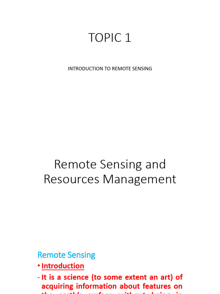 Introduction to Remote Sensing Basics | PDF | Remote Sensing | Applied ...