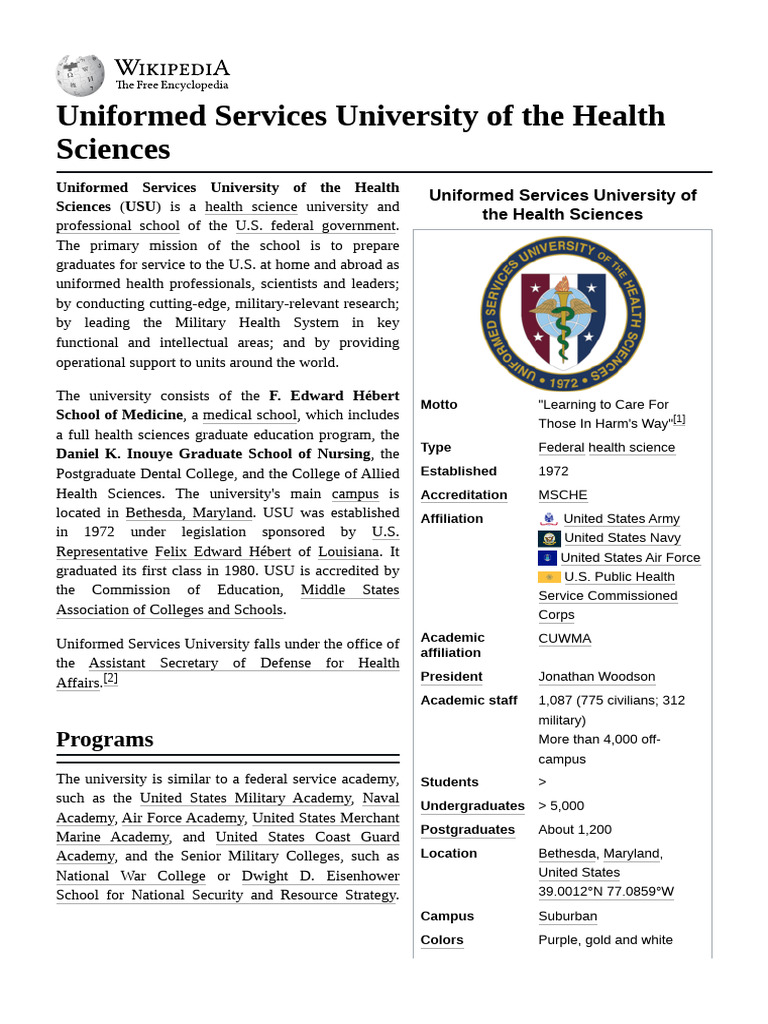 Overview of USU Health Sciences | PDF | Health Care