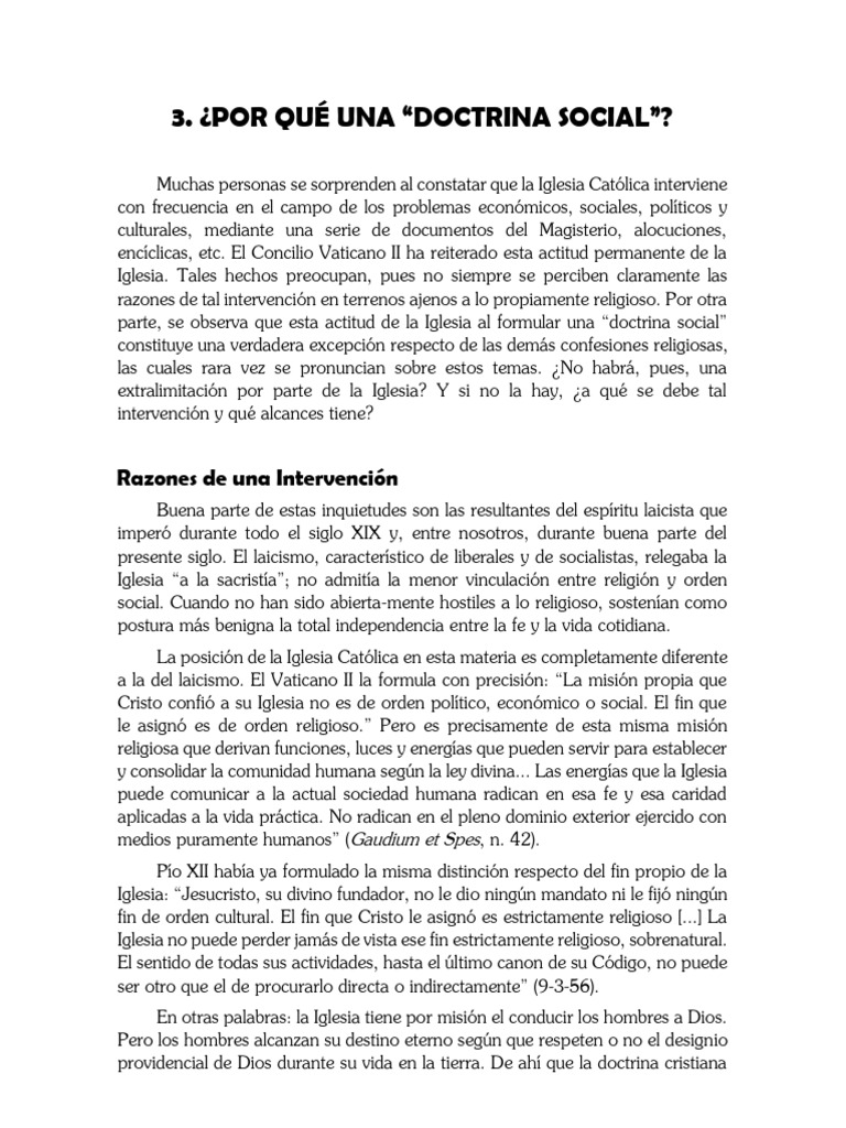 Doctrina Social de la Iglesia Católica | PDF | Iglesia Católica | Moralidad
