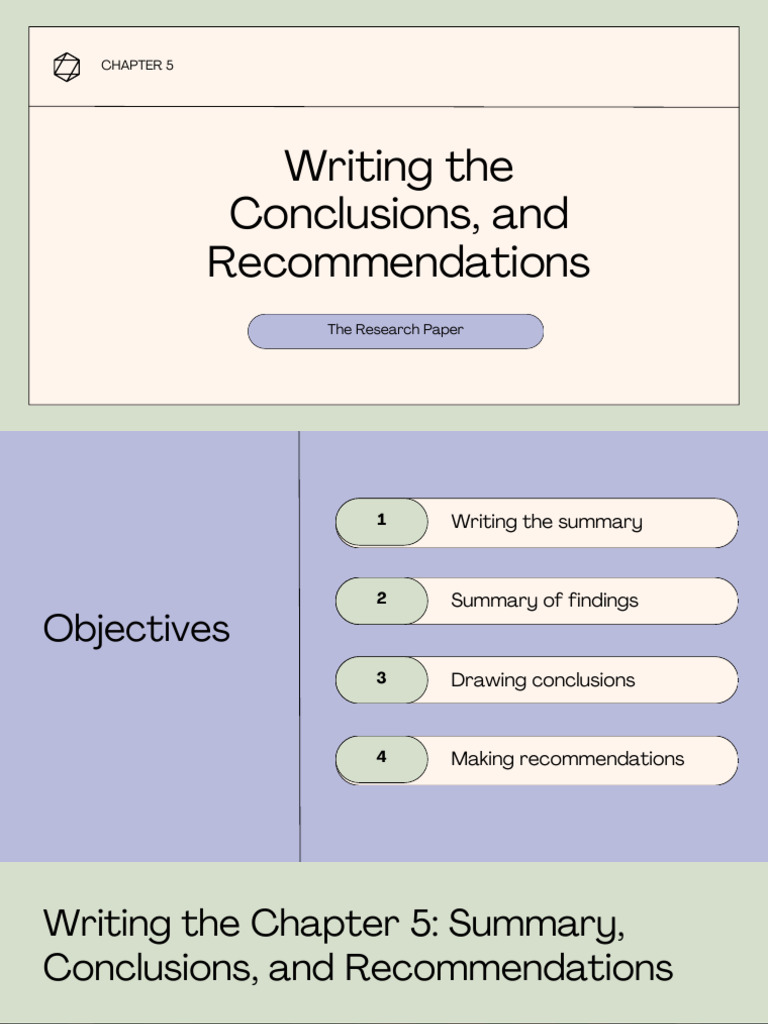 Summary of Findings, Conclusions, and Recommendations | PDF ...