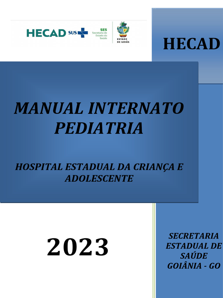 Manual de Internato em Pediatria HECAD | PDF | Adolescência | Remédio