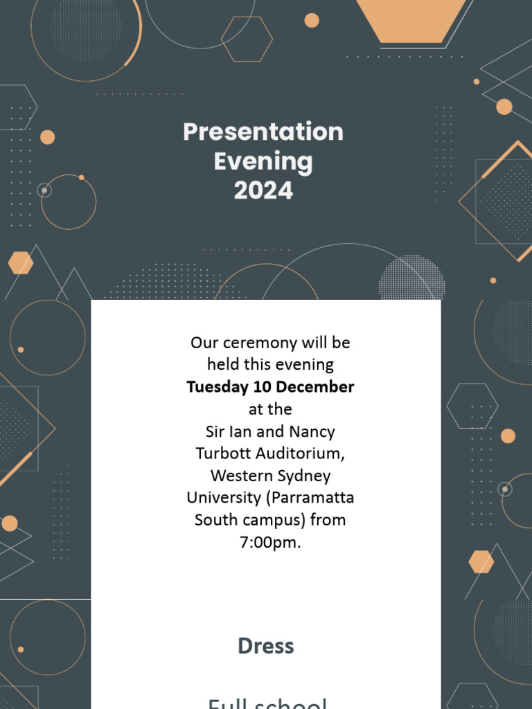 2024 Presentation Evening Information For Students | PDF