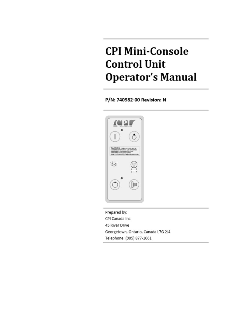 740982N Mini-Console Operator's Manual | PDF | Electromagnetic ...