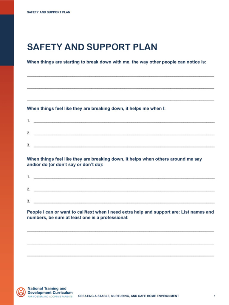 Safety and Support Plan Template | PDF