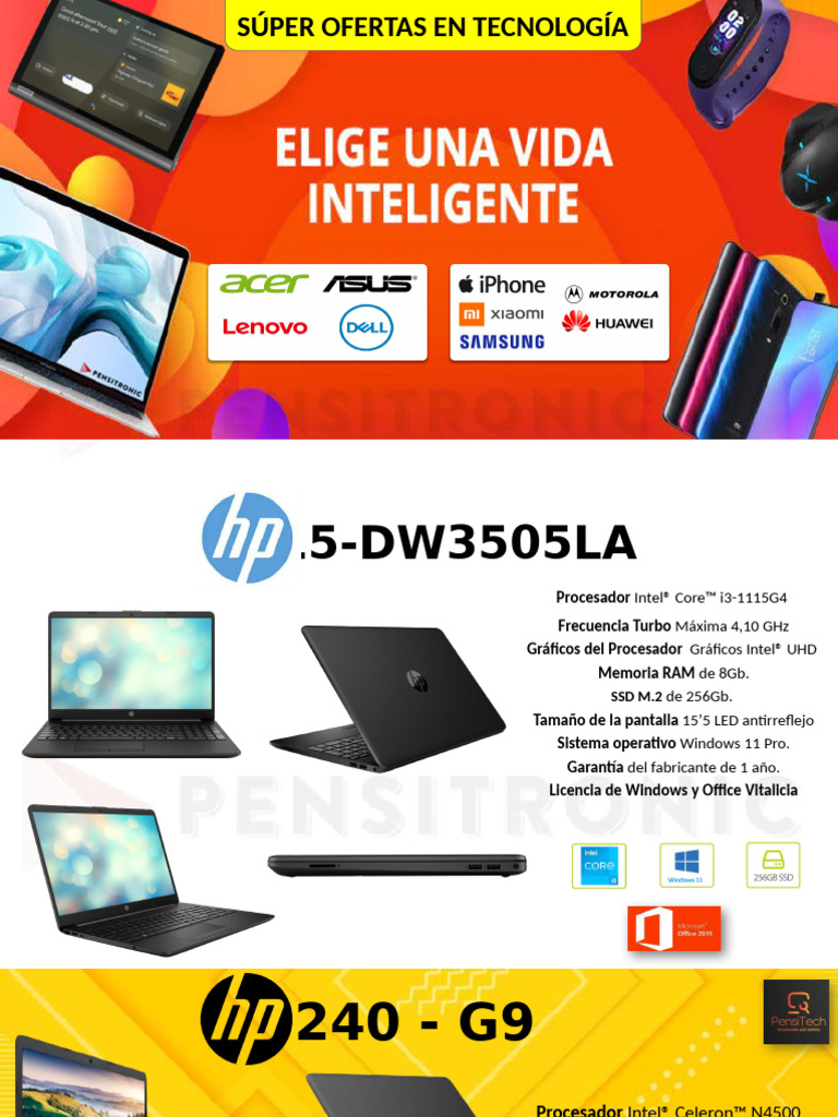 Fichas Portatiles | PDF | Microprocesador | Unidad de estado sólido