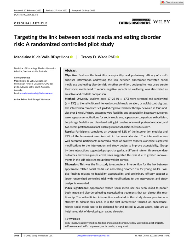 Social Media's Impact on Eating Disorders | PDF | Eating Disorder ...