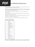 A Metadata Repository Tables