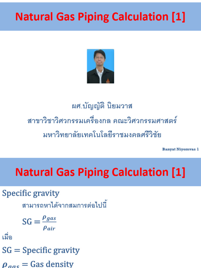 Natural Gas Piping Calculation | PDF