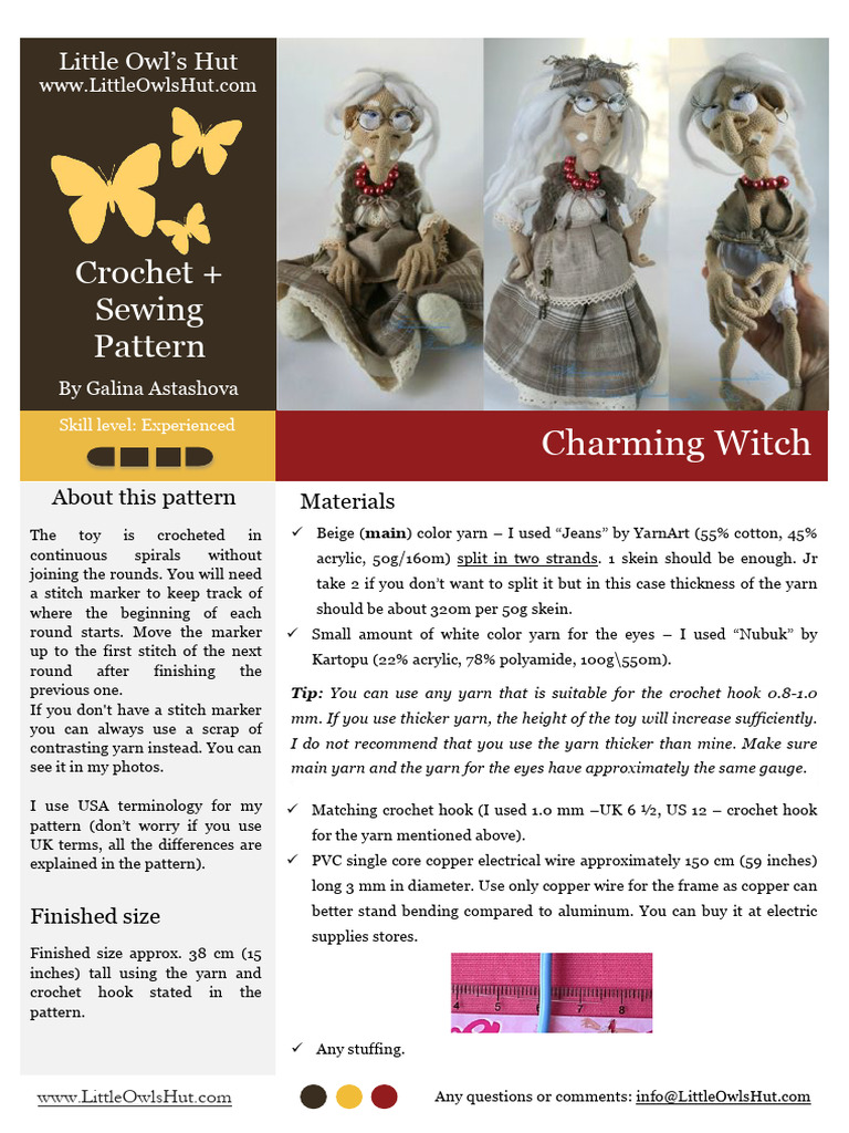Charming Witch Crochet Pattern | PDF | Crochet | Yarn