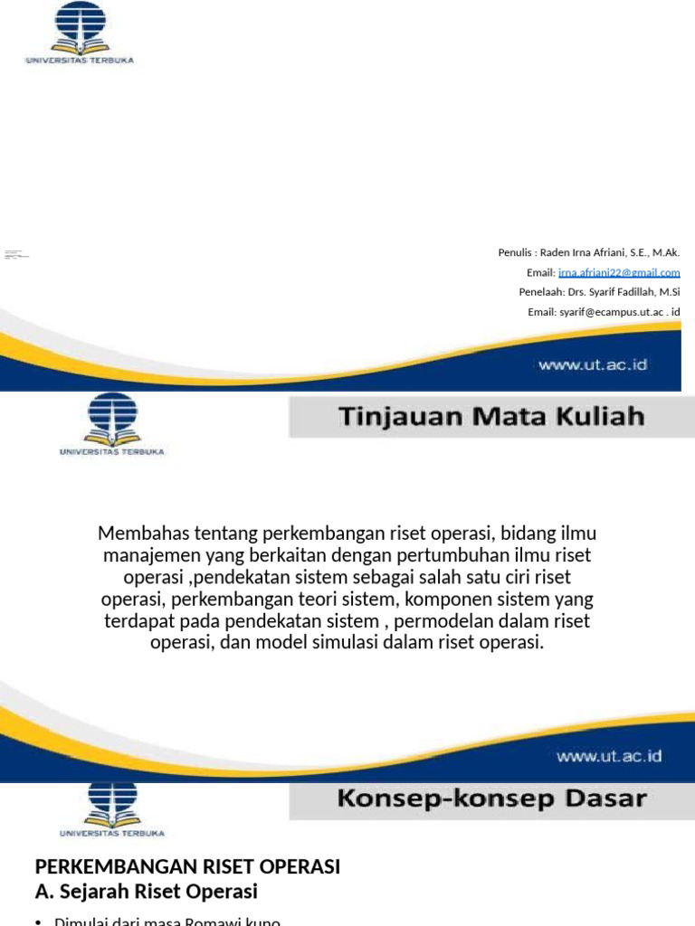 Perkembangan dan Pendekatan Riset Operasi | PDF