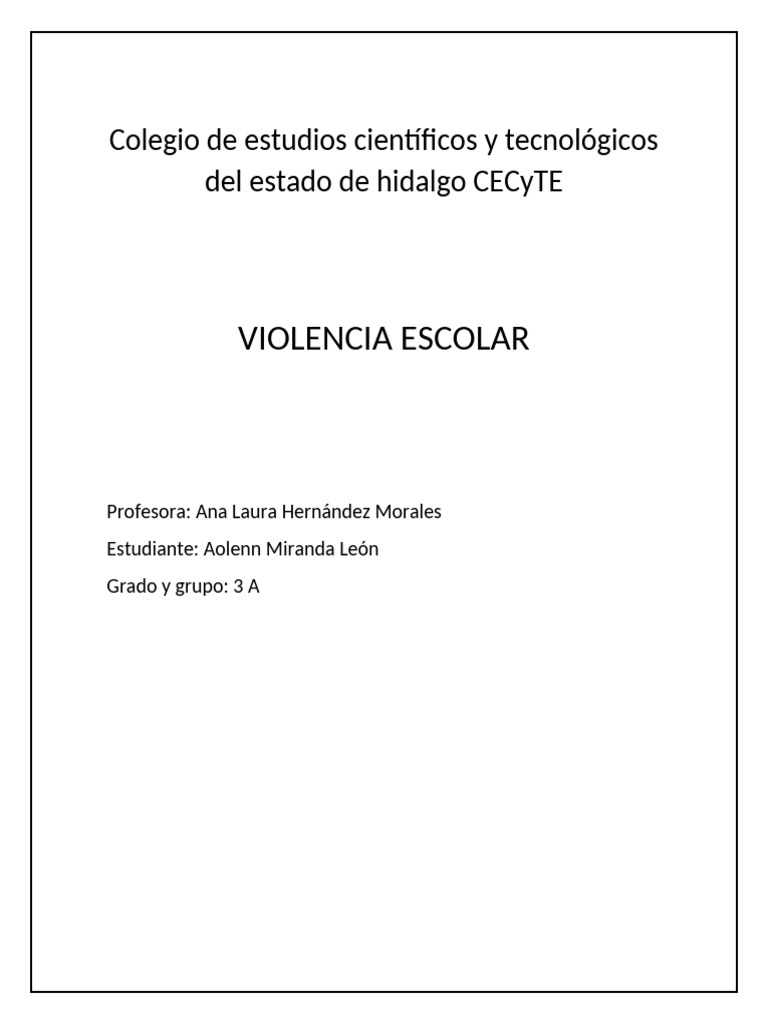 Prevención de la Violencia Escolar | PDF | Violencia | Ciencias del ...