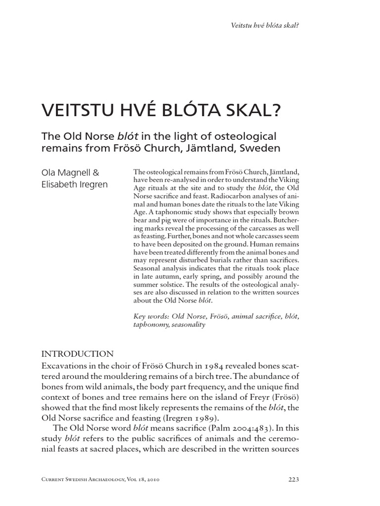 The Old Norse blót | PDF | Pig | Sheep