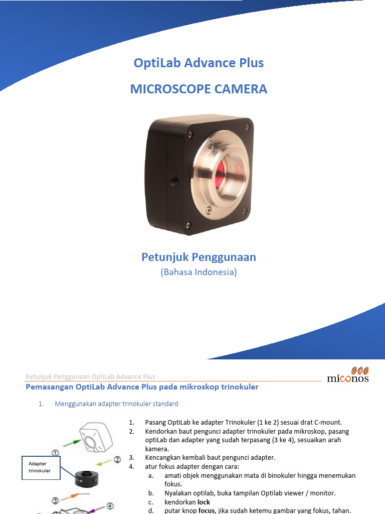 Manual microscope camera | PDF