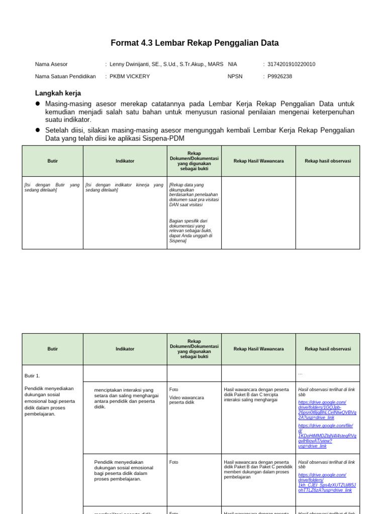 Rekap Penggalian Data Pendidikan | PDF