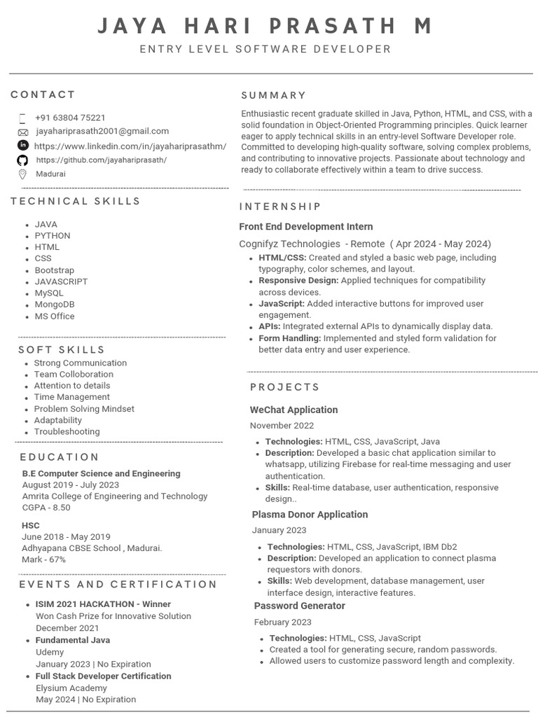 Java Developer Skills Overview | PDF | Java Script | World Wide Web