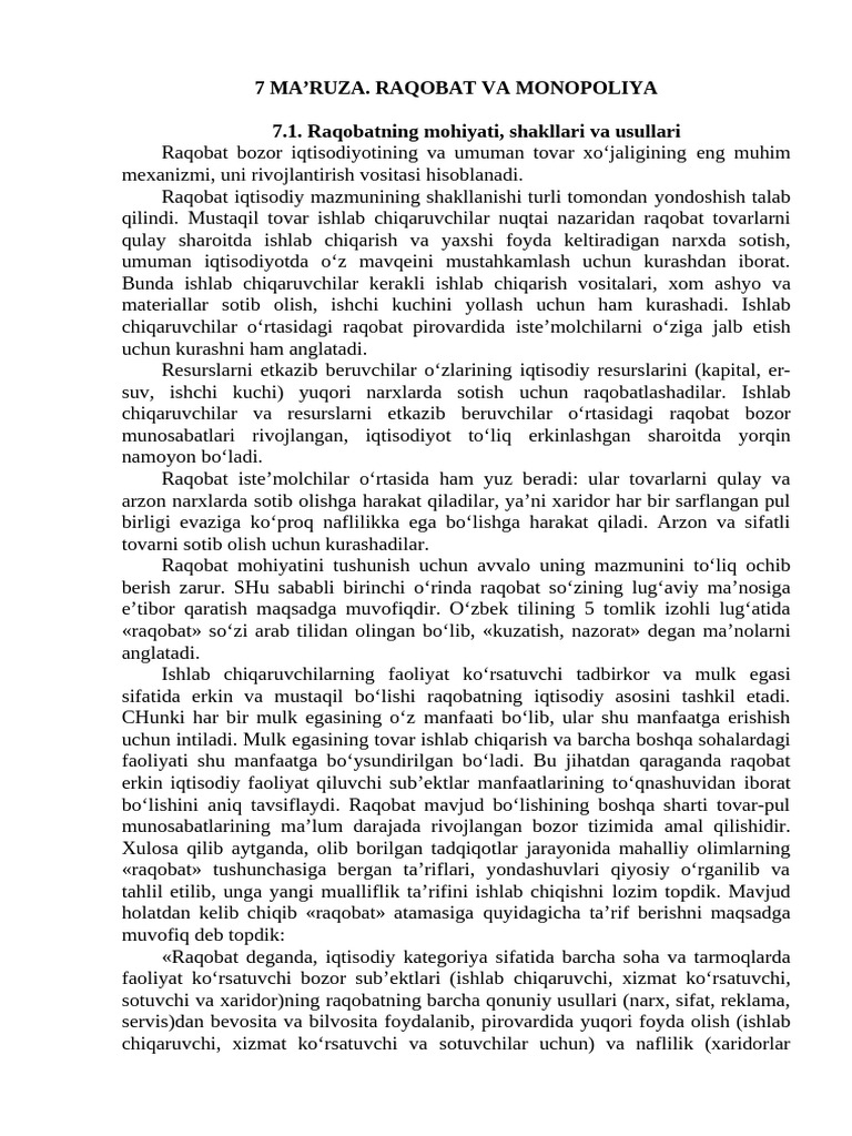 Ma'ruza 7 | PDF
