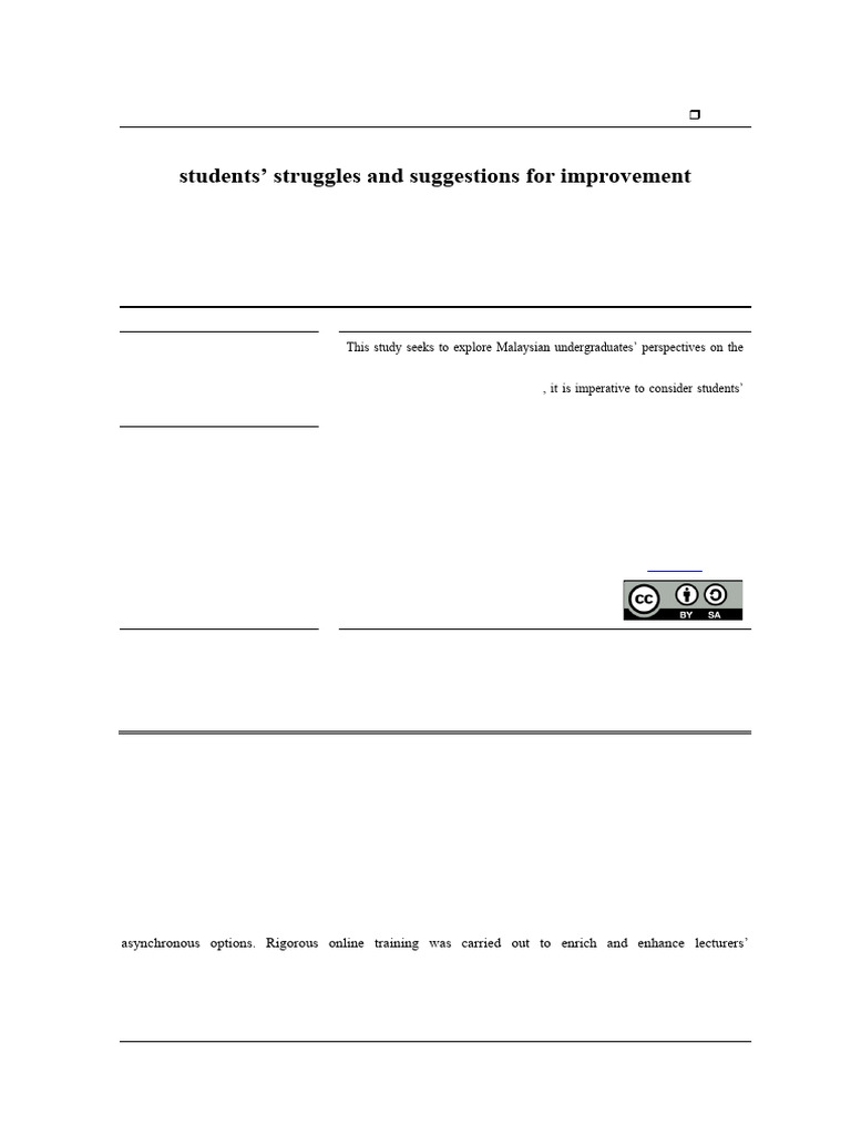 Malaysian Students' Remote Learning Challenges | PDF | Distance ...