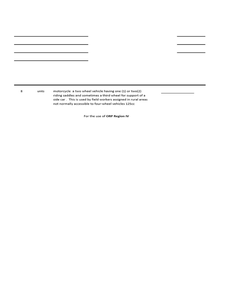 Request for Quotation: Motorcycle Purchase | PDF