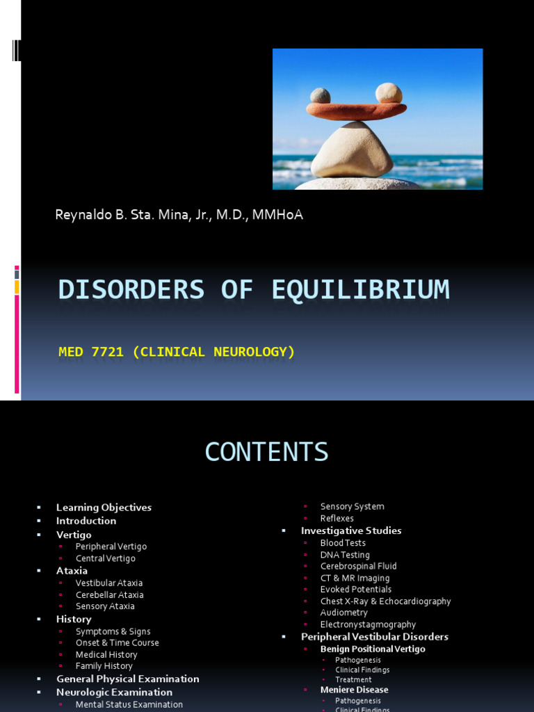 DISORDERS OF EQUILIBRIUM 3B Aug 2023 | PDF | Vertigo | Cerebellum