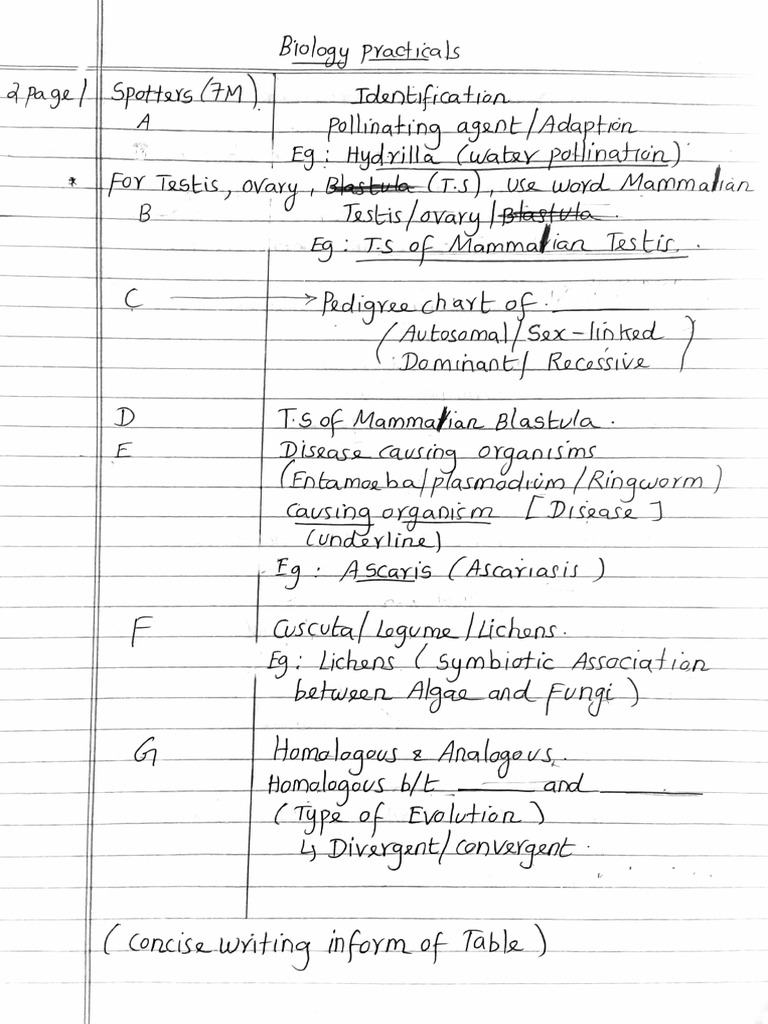 Biology Practicals Pdf