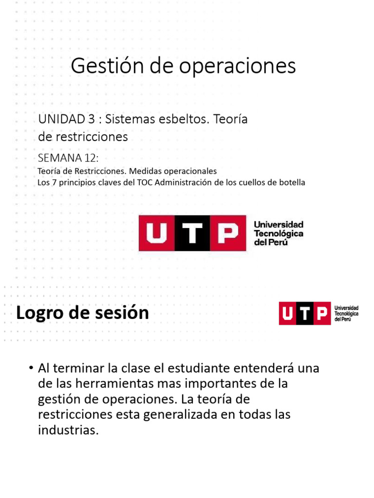 S012 - s1 - Gestion de Operaciones | PDF | Logística | Mercado (economía)