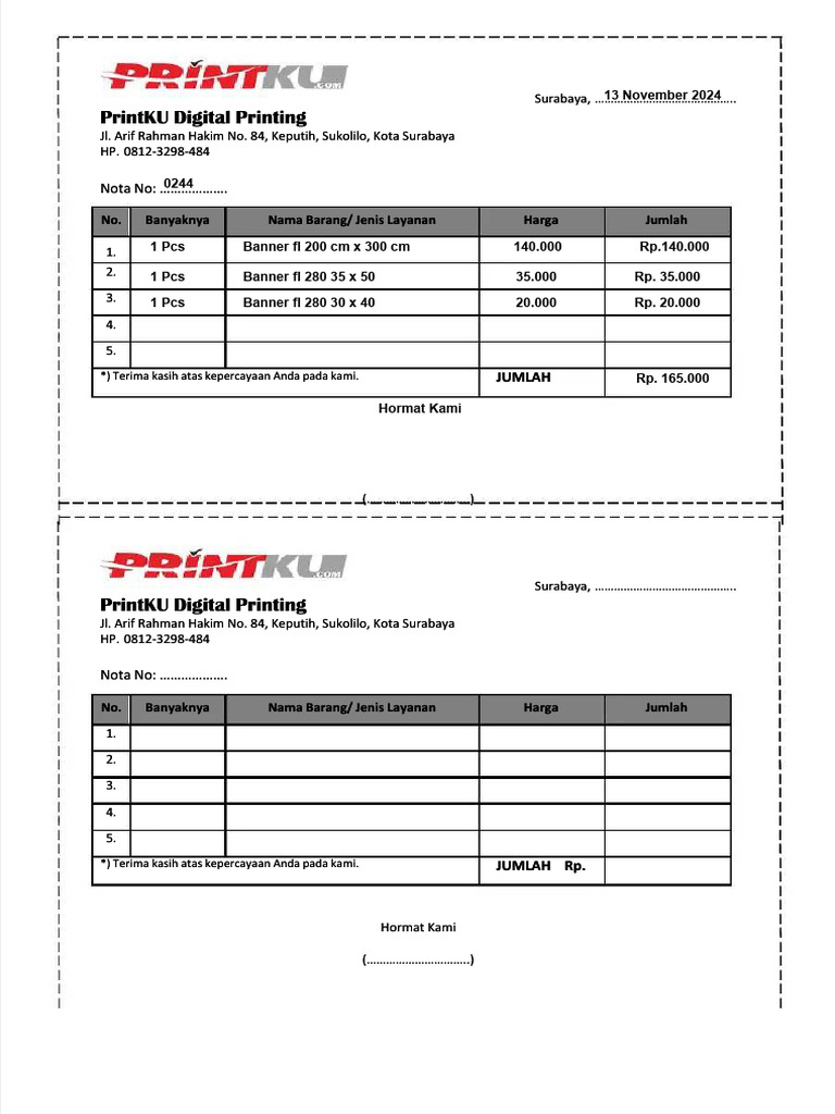 Ulasan PrintKU Digital Printing Surabaya | PDF
