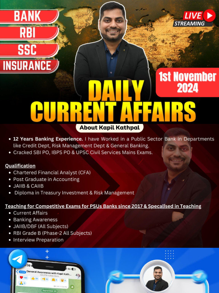 1st Nov 2024 Current Affairs by Kapil Kathpal | PDF