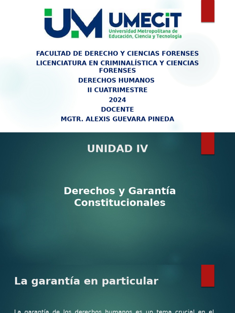 Derechos Humanos Unidad IV | PDF | Constitución | Derechos humanos
