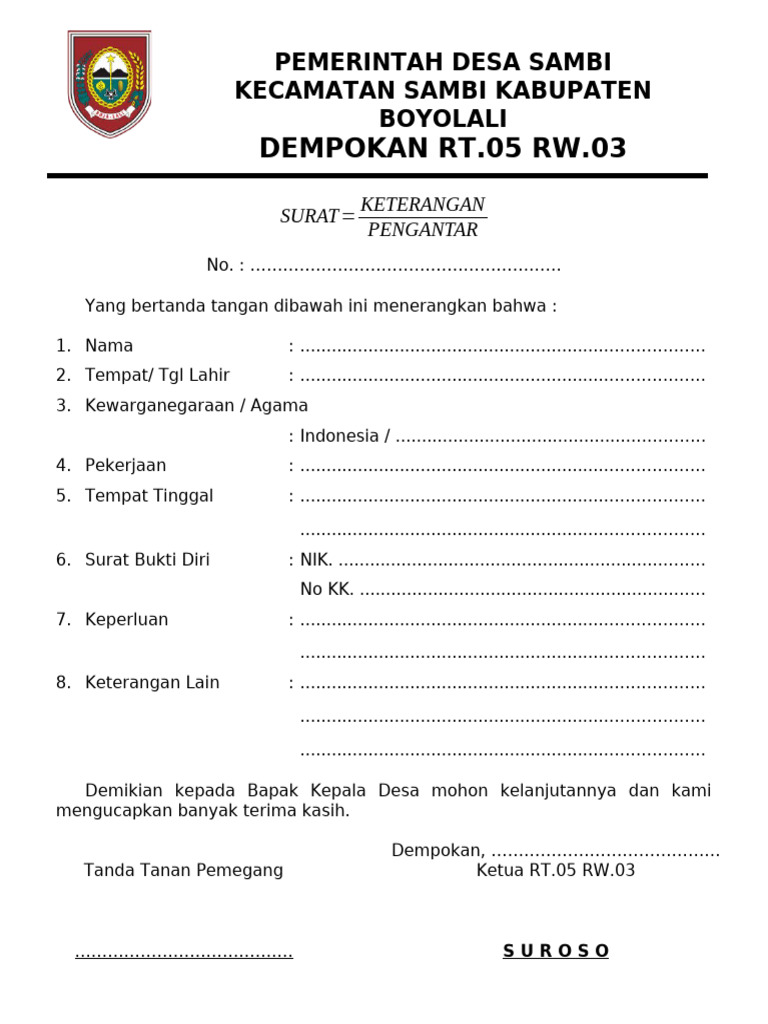 Suket - RT (Form) | PDF