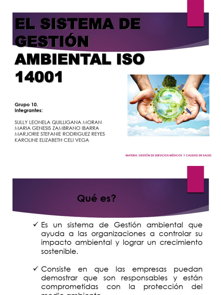 Sistema de Gestion Ambiental Iso 14001 | PDF | Calidad (comercial ...