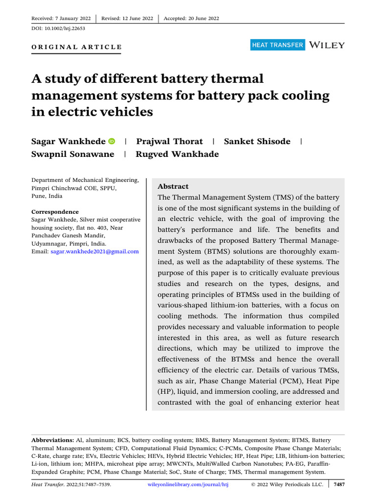 Battery Cooling Systems for EVs | PDF | Anode | Electrode