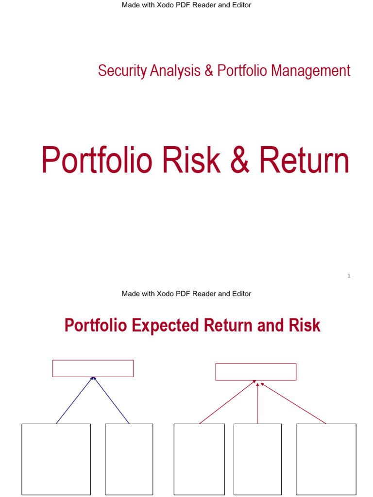 Portfolio Risk & Return Iit Ism Ms | PDF | Covariance | Standard Deviation