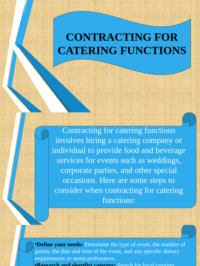 Contracting Catering Services Explained | PDF | Menu | Tableware