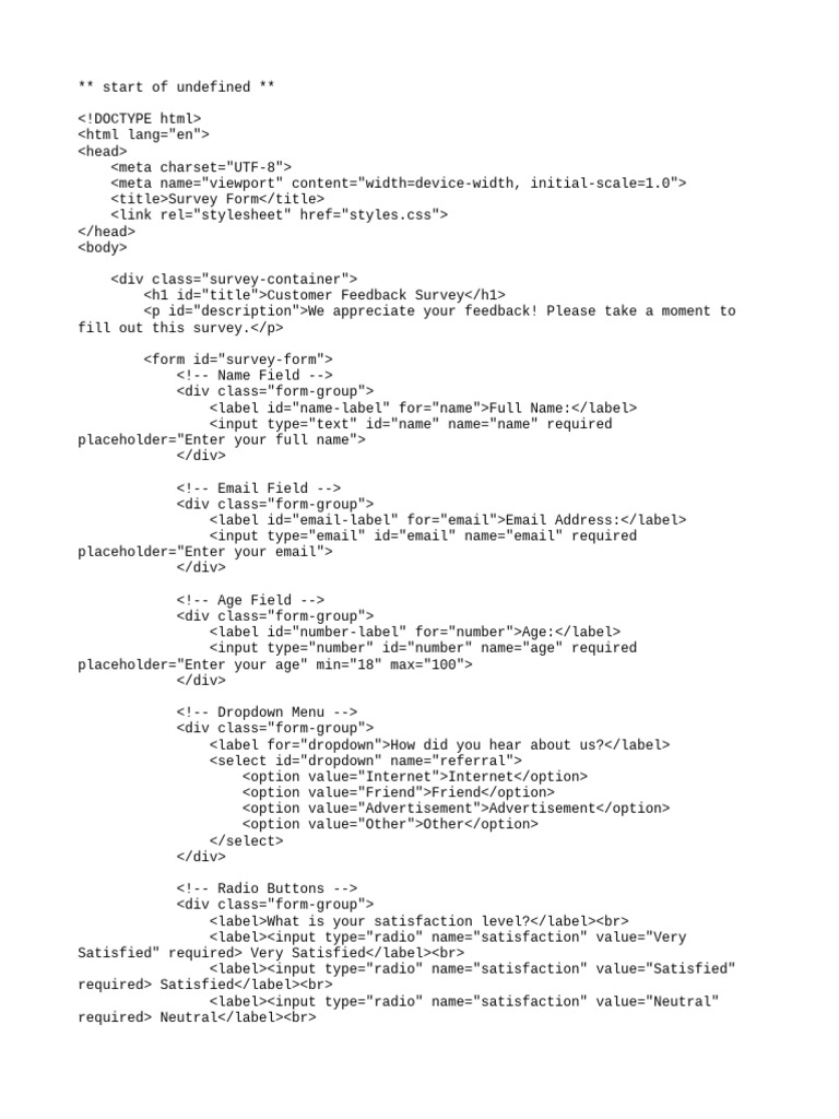 Build A Survey Form Pdf Design