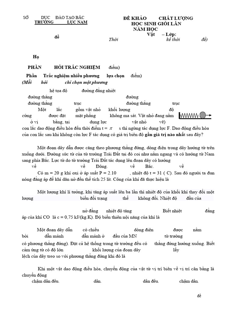 Thi thử TN lần 2 | PDF