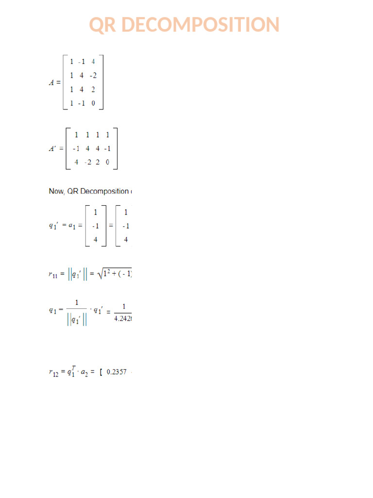 QR DECOMPOSITION | PDF