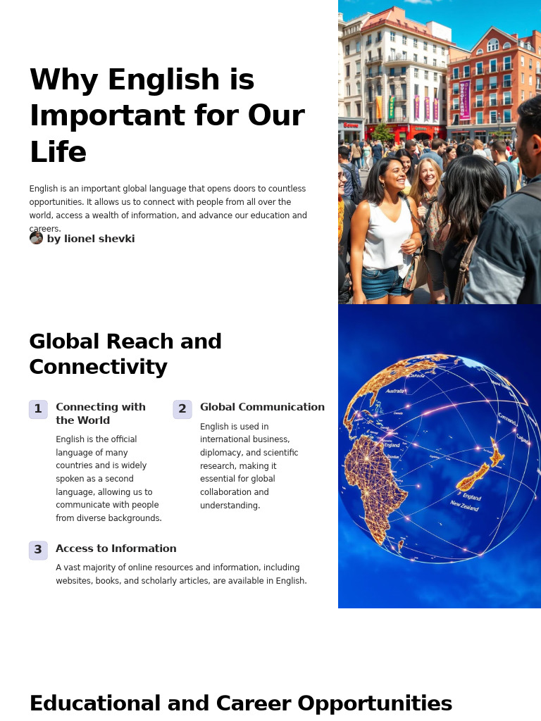 Importance of English in Global Life | PDF | English Language ...
