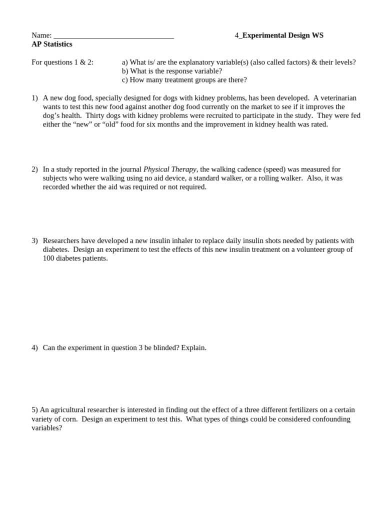 4 Experimental Design Pdf