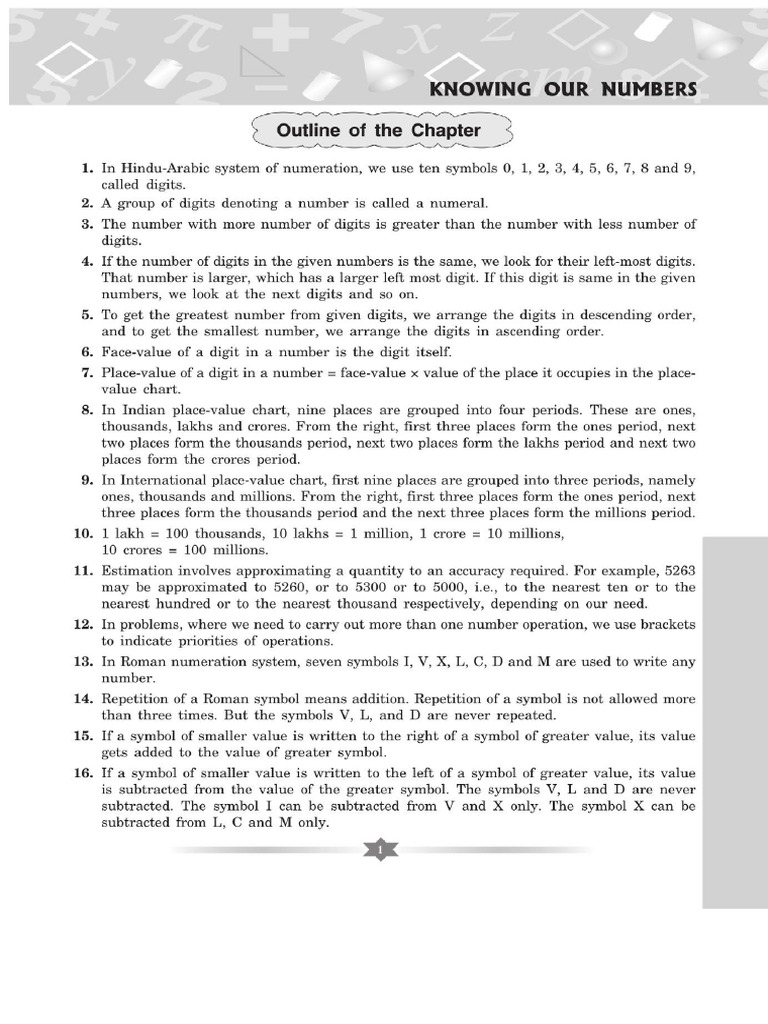 Knowing Our Numbers | PDF