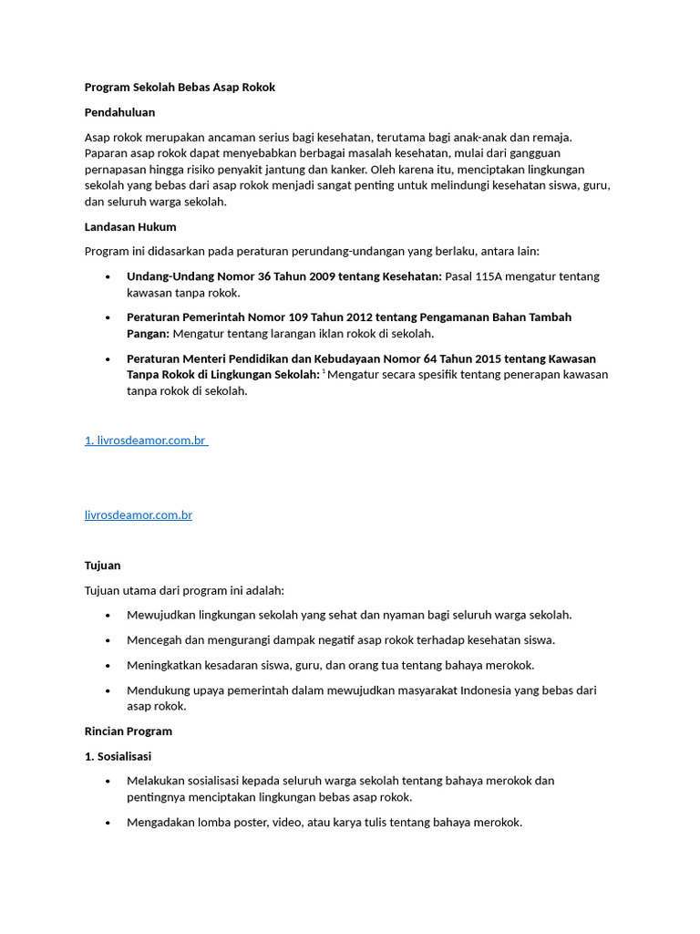 Program Sekolah Bebas Asap Rokok | PDF