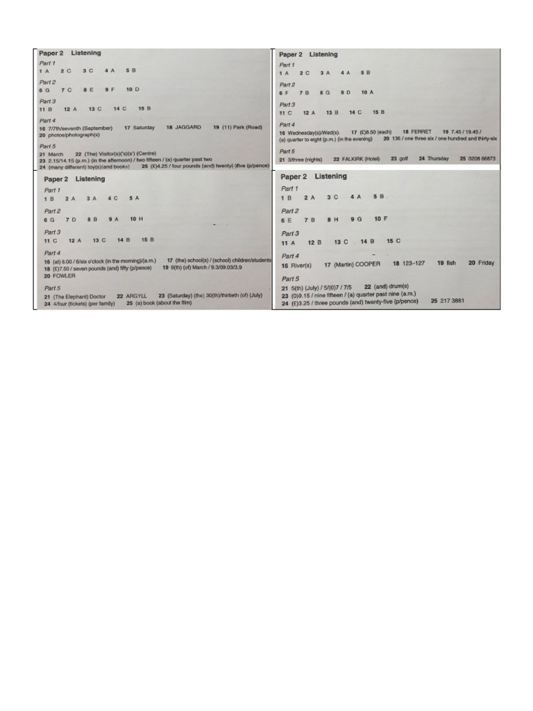 Key KET 5 | PDF