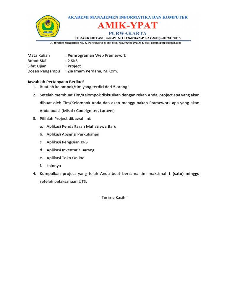 UTS Framework New - Zia Imam Perdana | PDF