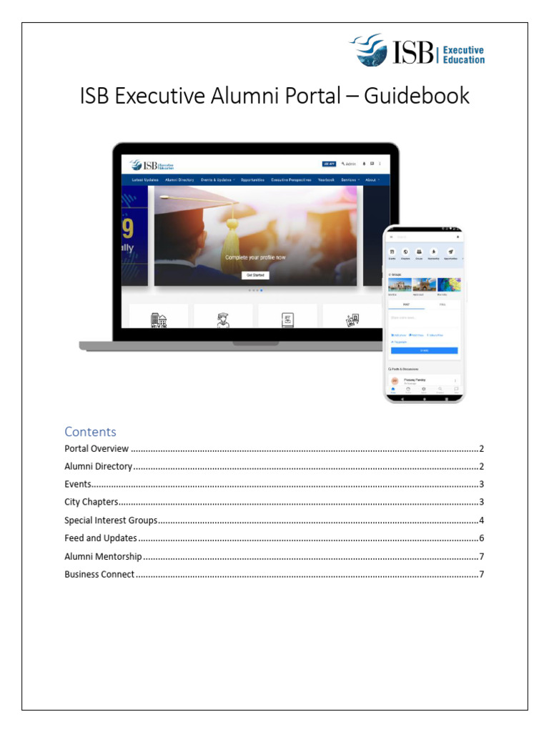 ISB Executive Alumni Portal Guide | PDF | Mentorship | Computing