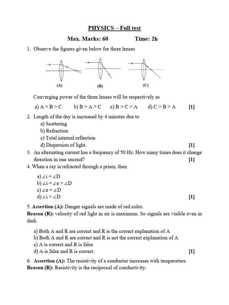 Physics full test pdf voltage series and parallel circuits