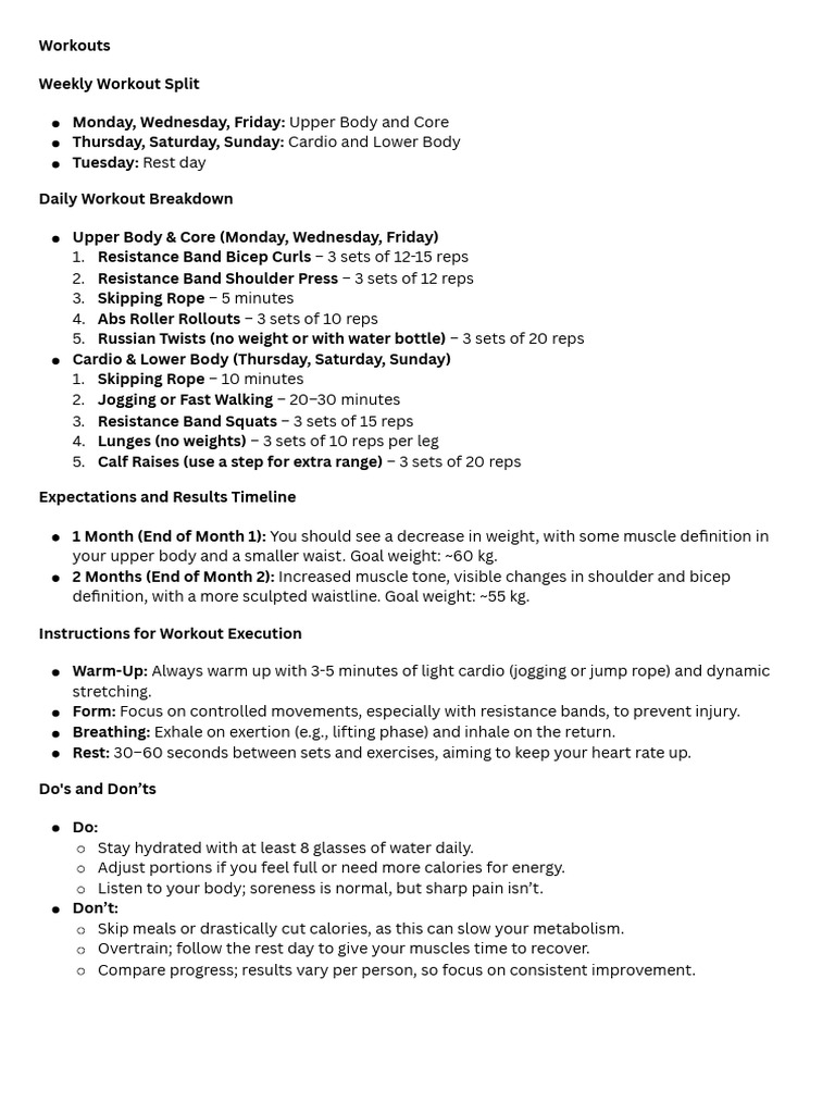 Workouts | PDF