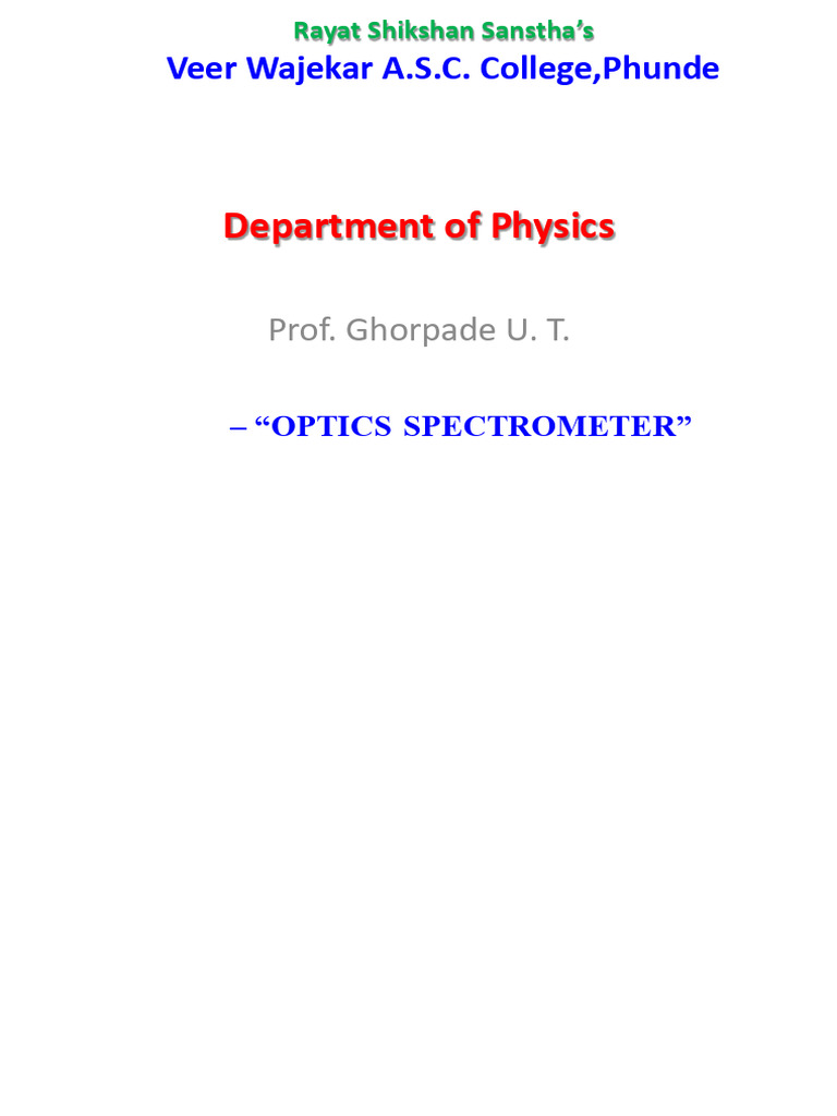 Spectrometer Setup and Measurements | PDF | Rotation | Angle