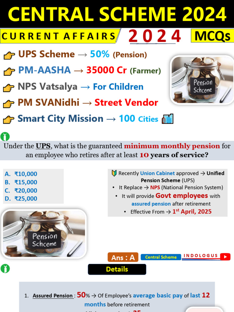 Central Government Schemes Overview 2024 | PDF | Government Of India