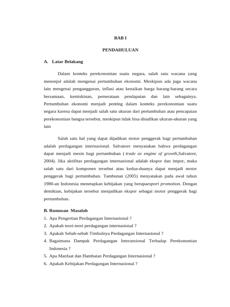 Dampak Perdagangan Internasional di Indonesia | PDF