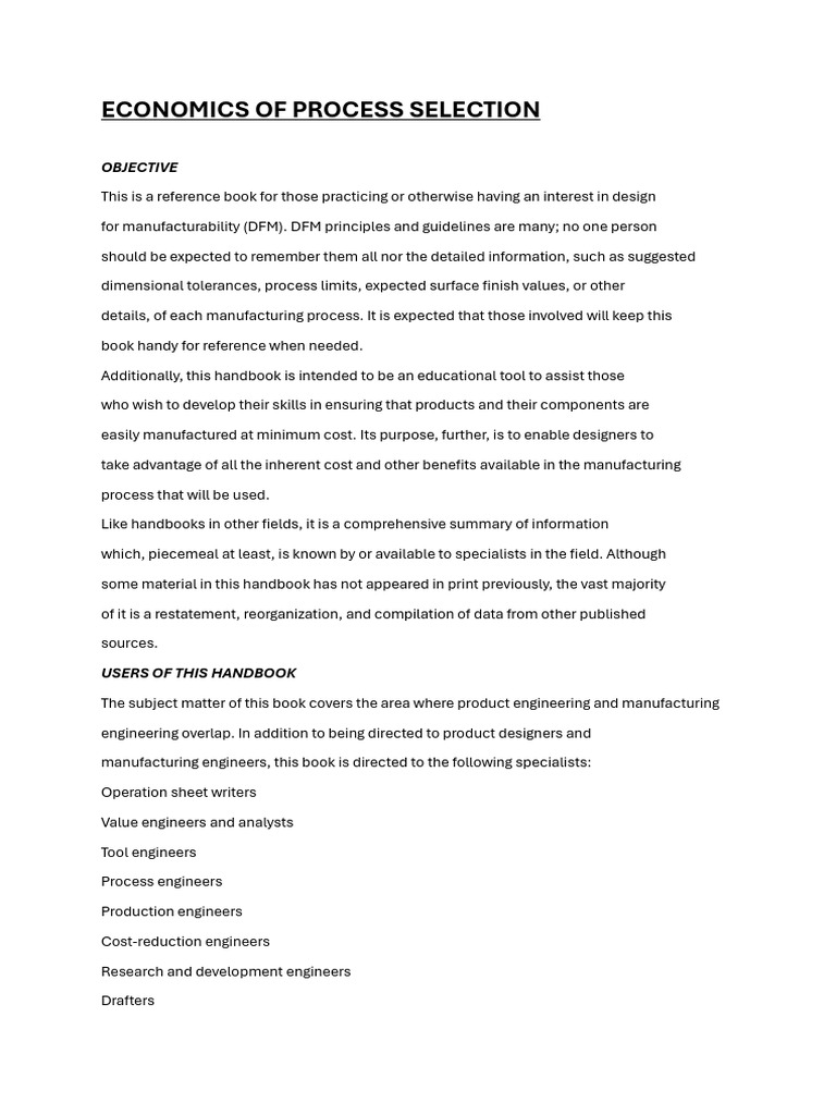 Economics of process selection pdf machining forging